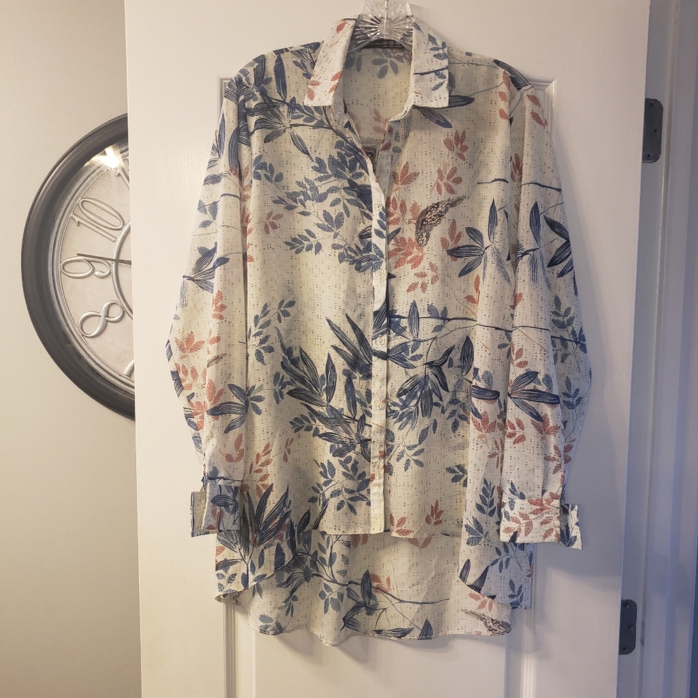 Atmosphere semi sheer high low blouse size 10